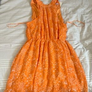 Sienna Sky Orange Floral Mini Dress